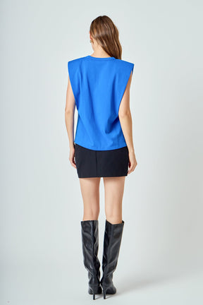 ENDLESS ROSE - Shoulder Pad Shirt - SHIRTS & BLOUSES available at Objectrare