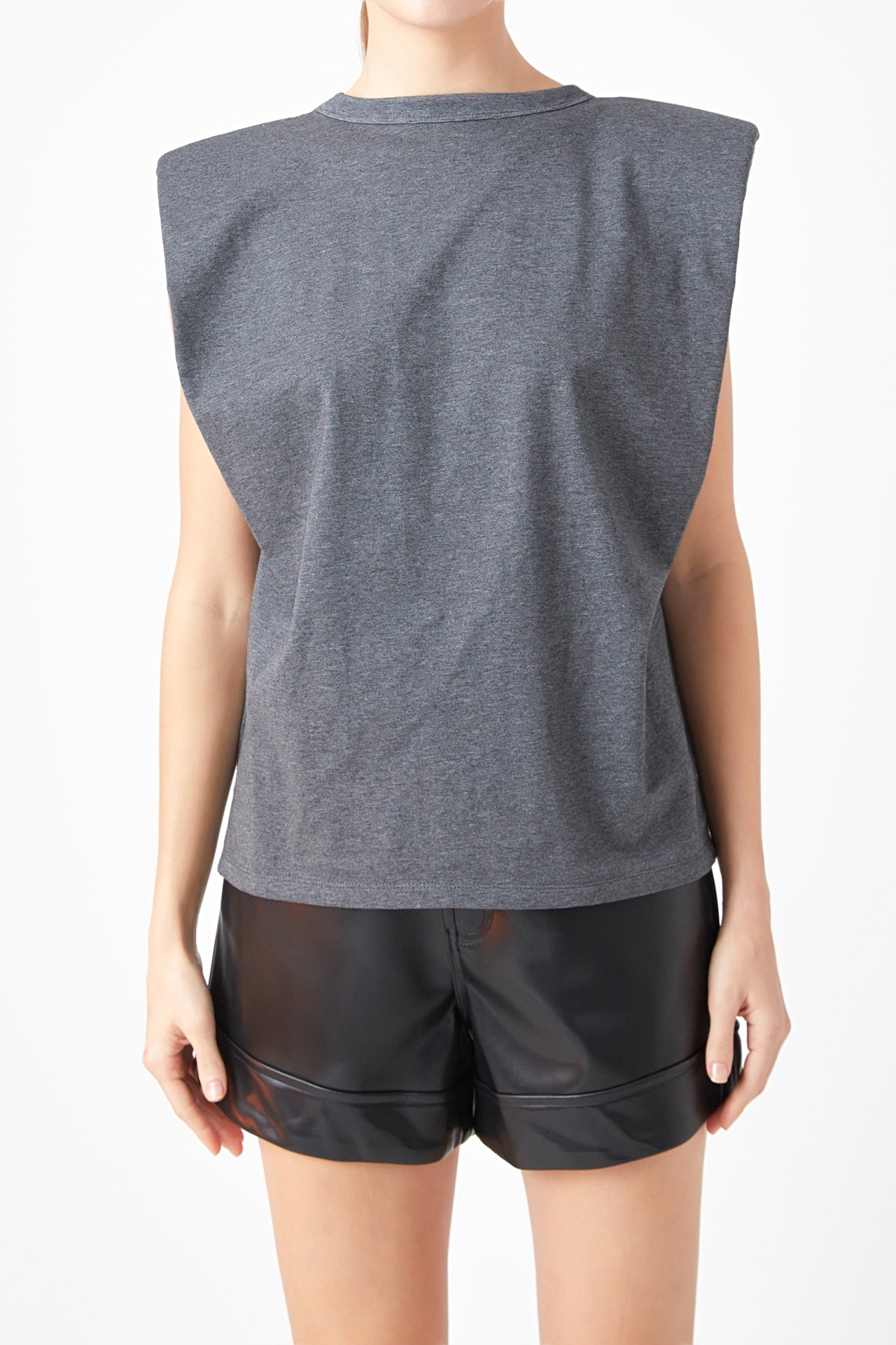 ENDLESS ROSE - Shoulder Pad Shirt - SHIRTS & BLOUSES available at Objectrare
