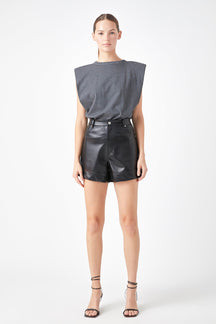 ENDLESS ROSE - Shoulder Pad Shirt - SHIRTS & BLOUSES available at Objectrare