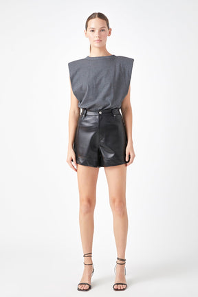 ENDLESS ROSE - Shoulder Pad Shirt - SHIRTS & BLOUSES available at Objectrare