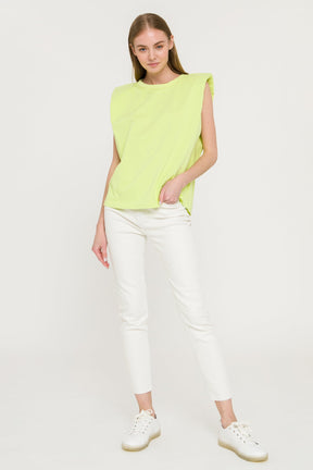 ENDLESS ROSE - Shoulder Pad Shirt - TOPS available at Objectrare
