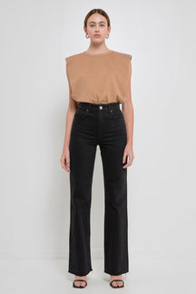 ENDLESS ROSE - Shoulder Pad Shirt - SHIRTS & BLOUSES available at Objectrare