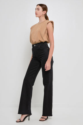 ENDLESS ROSE - Shoulder Pad Shirt - SHIRTS & BLOUSES available at Objectrare
