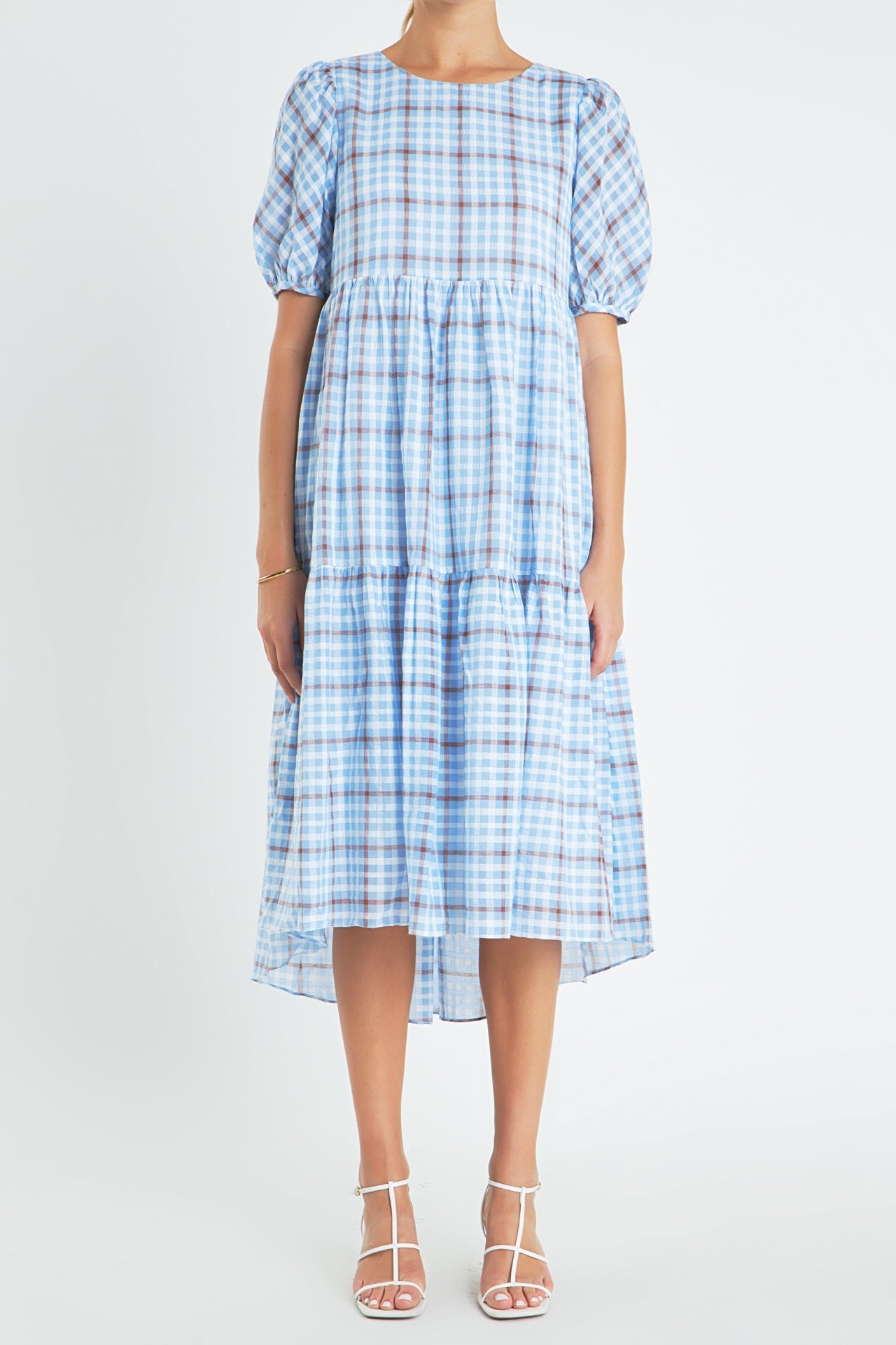 ENGLISH FACTORY - Check Print Midi Dress - DRESSES available at Objectrare