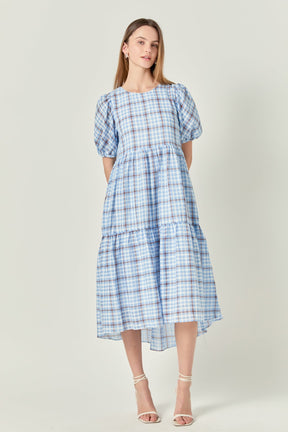 ENGLISH FACTORY - Check Print Midi Dress - DRESSES available at Objectrare