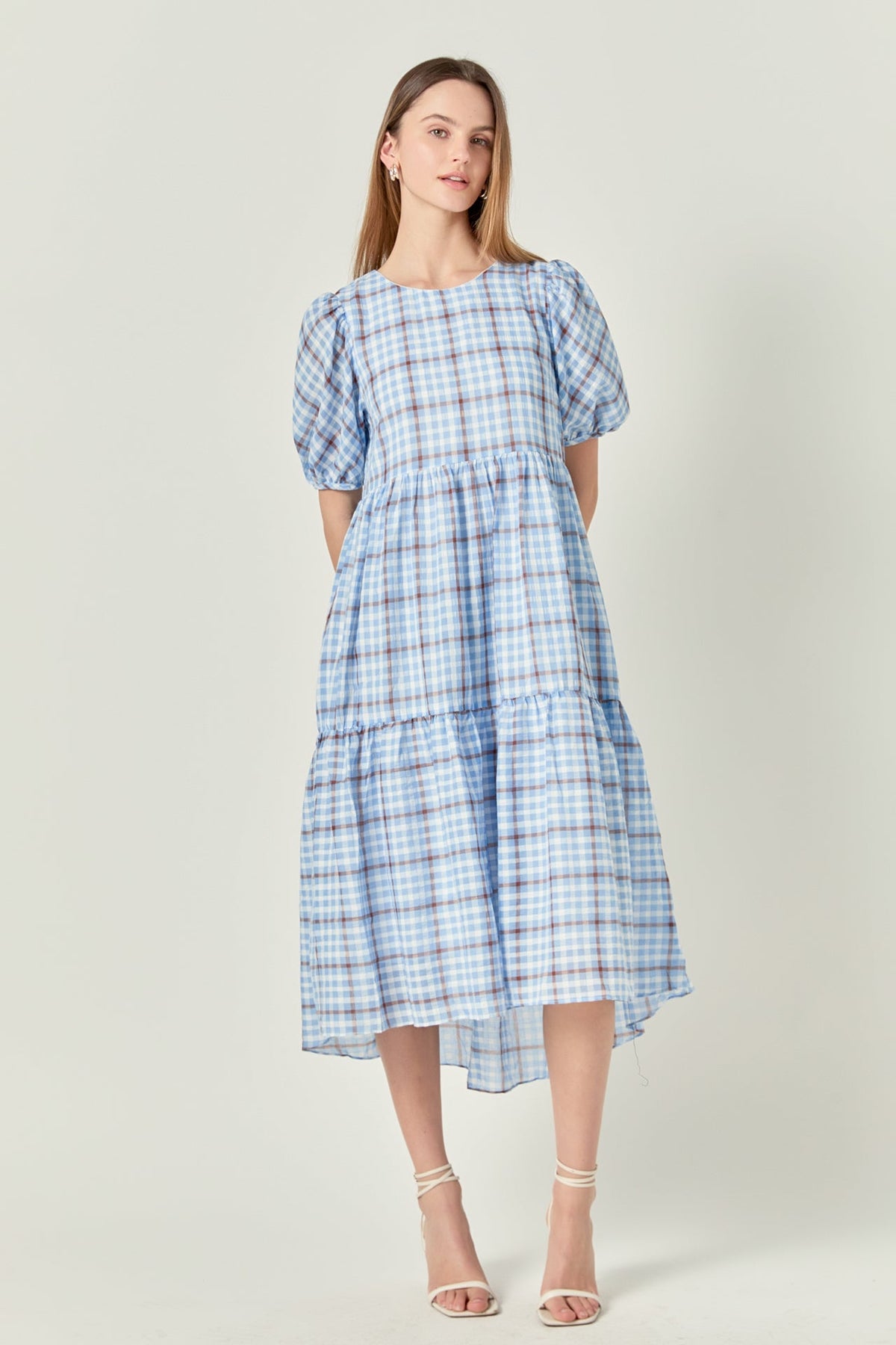 ENGLISH FACTORY - Check Print Midi Dress - DRESSES available at Objectrare