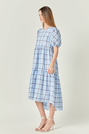 ENGLISH FACTORY - Check Print Midi Dress - DRESSES available at Objectrare