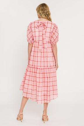 ENGLISH FACTORY - Check Print Midi Dress - DRESSES available at Objectrare