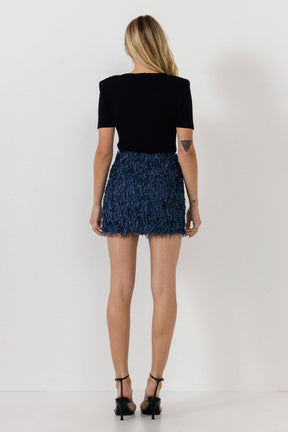 ENDLESS ROSE - Fringed Mini Skirt - SKIRTS available at Objectrare
