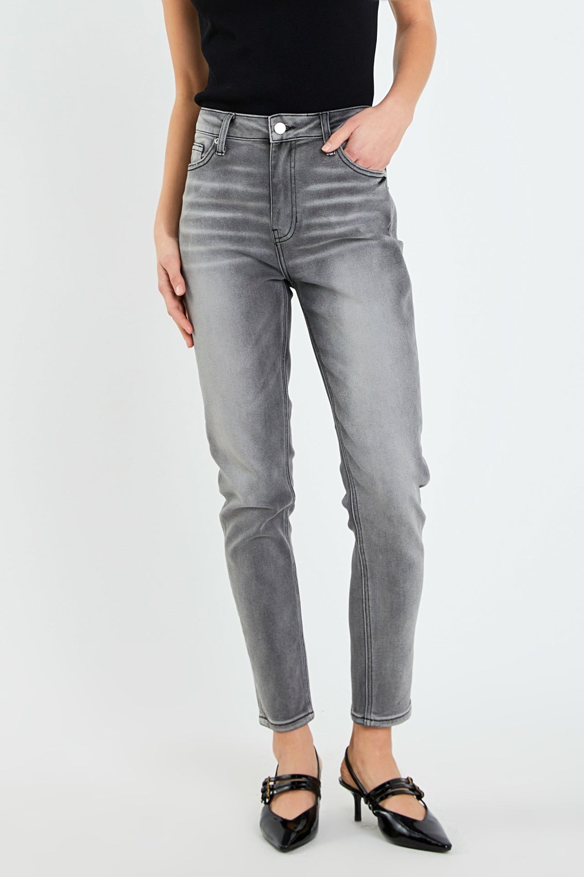 ENGLISH FACTORY - High Waist Skinny Jeans - DENIM available at Objectrare