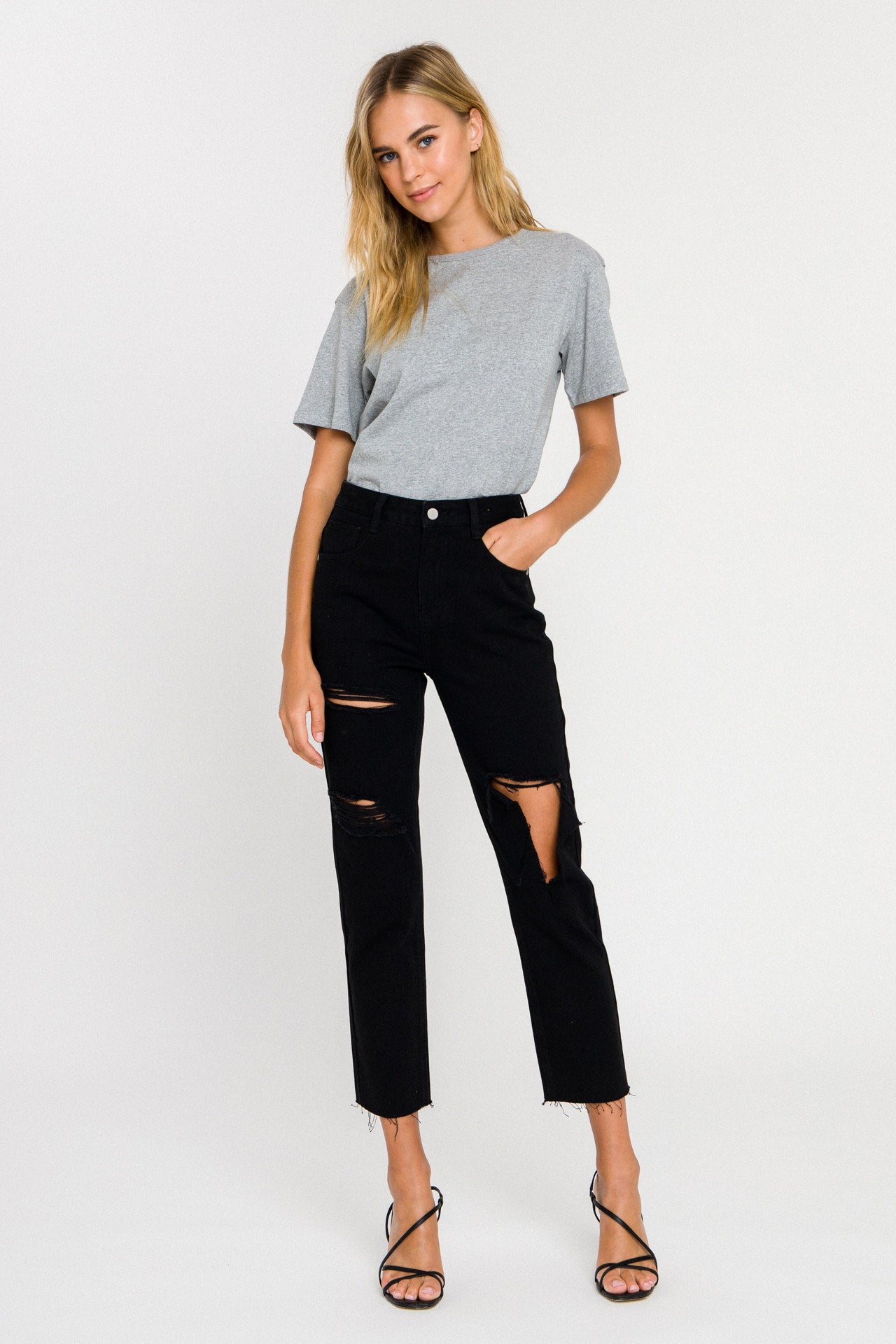 GREY LAB - Short Sleeve Basic Top - TOPS available at Objectrare