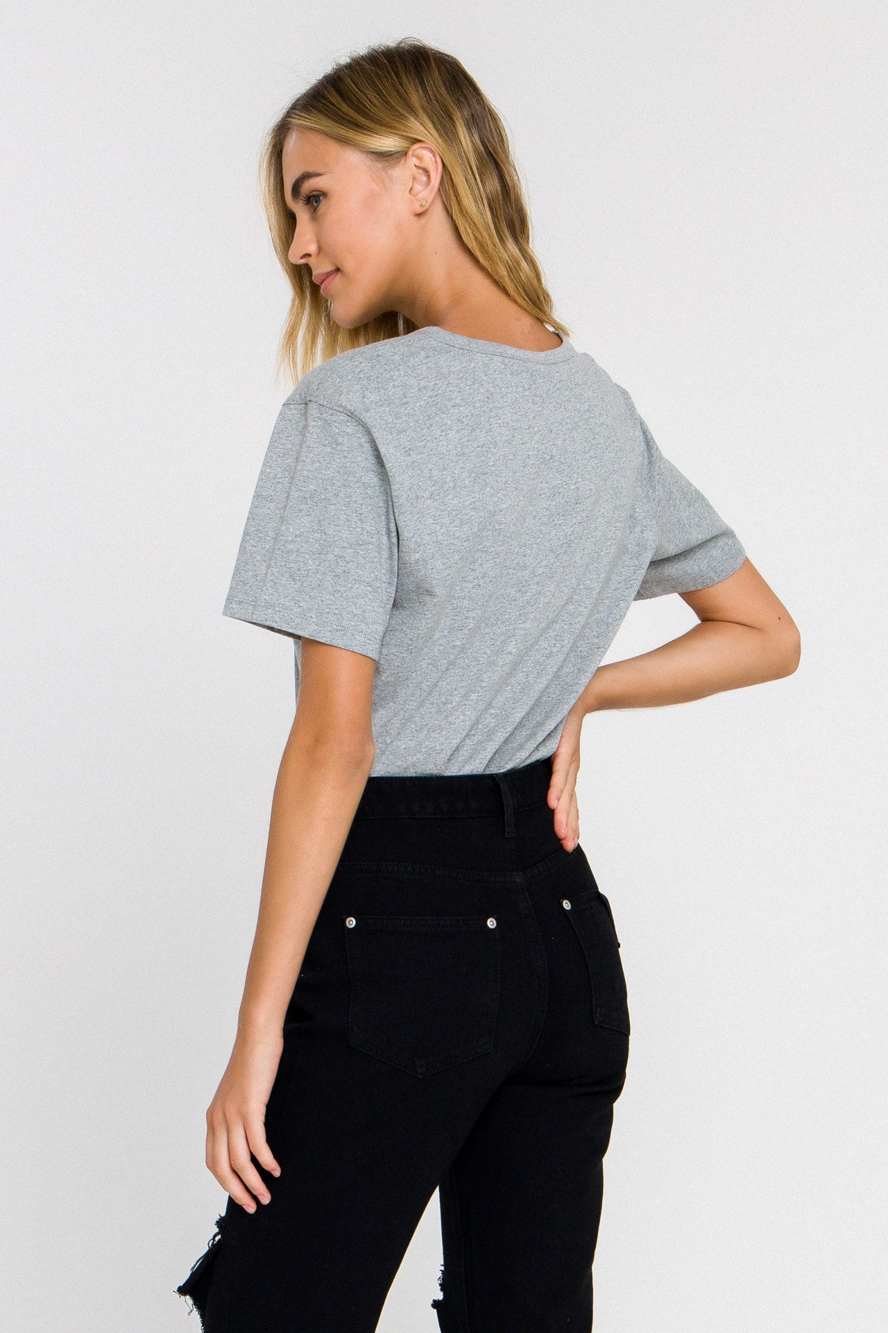 GREY LAB - Short Sleeve Basic Top - TOPS available at Objectrare