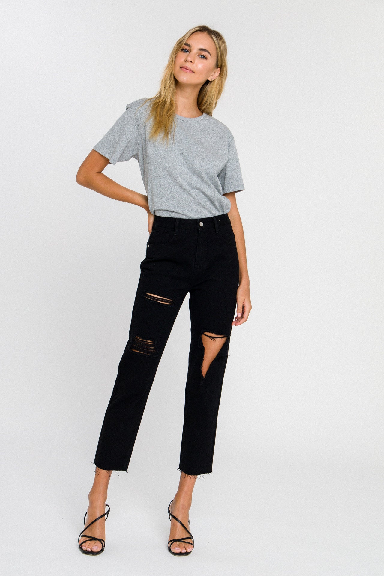 GREY LAB - Short Sleeve Basic Top - TOPS available at Objectrare