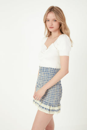 FREE THE ROSES - Free The Roses - Gingham Smocked Skirt - SKIRTS available at Objectrare