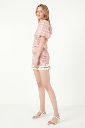 FREE THE ROSES - Free The Roses - Gingham Smocked Skirt - SKIRTS available at Objectrare