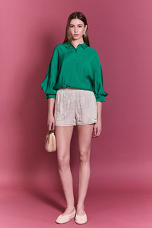 ENGLISH FACTORY - Balloon Sleeve Blouse - SHIRTS & BLOUSES available at Objectrare