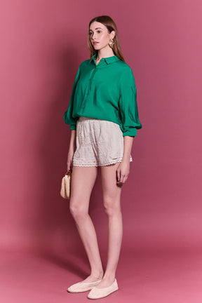 ENGLISH FACTORY - Balloon Sleeve Blouse - SHIRTS & BLOUSES available at Objectrare
