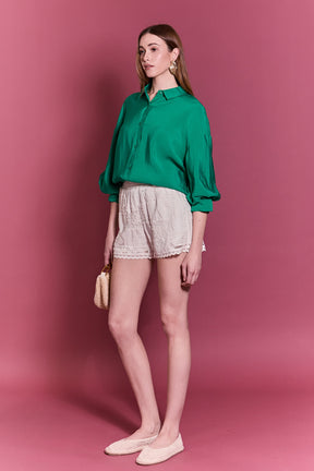ENGLISH FACTORY - Balloon Sleeve Blouse - TOPS available at Objectrare