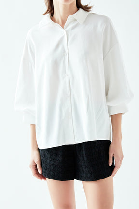 ENGLISH FACTORY - Balloon Sleeve Shirt - TOPS available at Objectrare