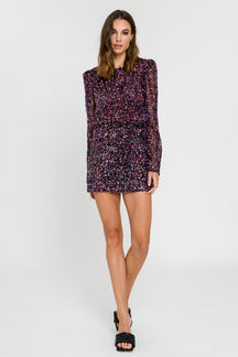 ENDLESS ROSE - Multi Sequin Mini Skirt - SKIRTS available at Objectrare