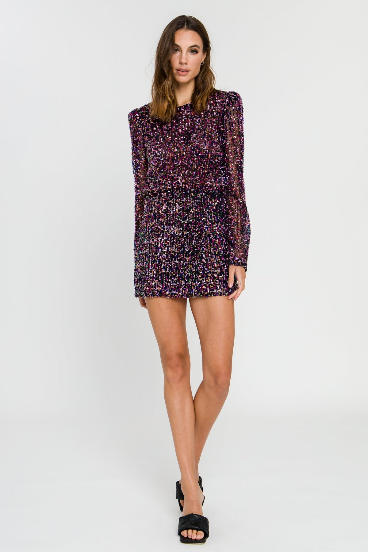 ENDLESS ROSE - Multi Sequin Mini Skirt - SKIRTS available at Objectrare