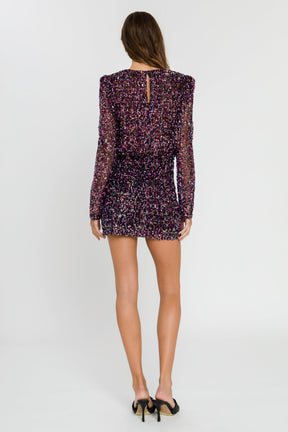ENDLESS ROSE - Multi Sequin Mini Skirt - SKIRTS available at Objectrare