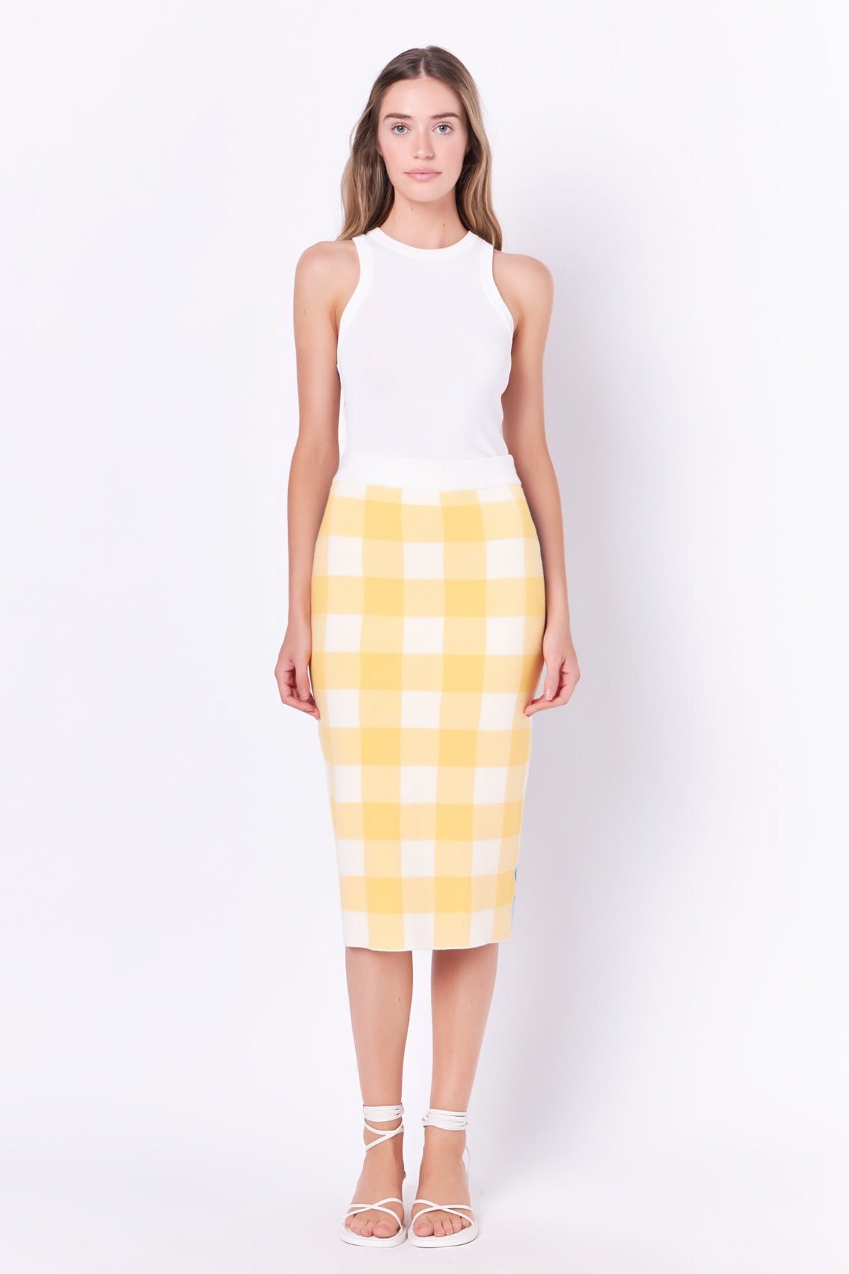 Multi Gingham Pencil Skirt