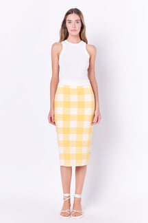 ENGLISH FACTORY - Multi Gingham Pencil Skirt - SKIRTS available at Objectrare