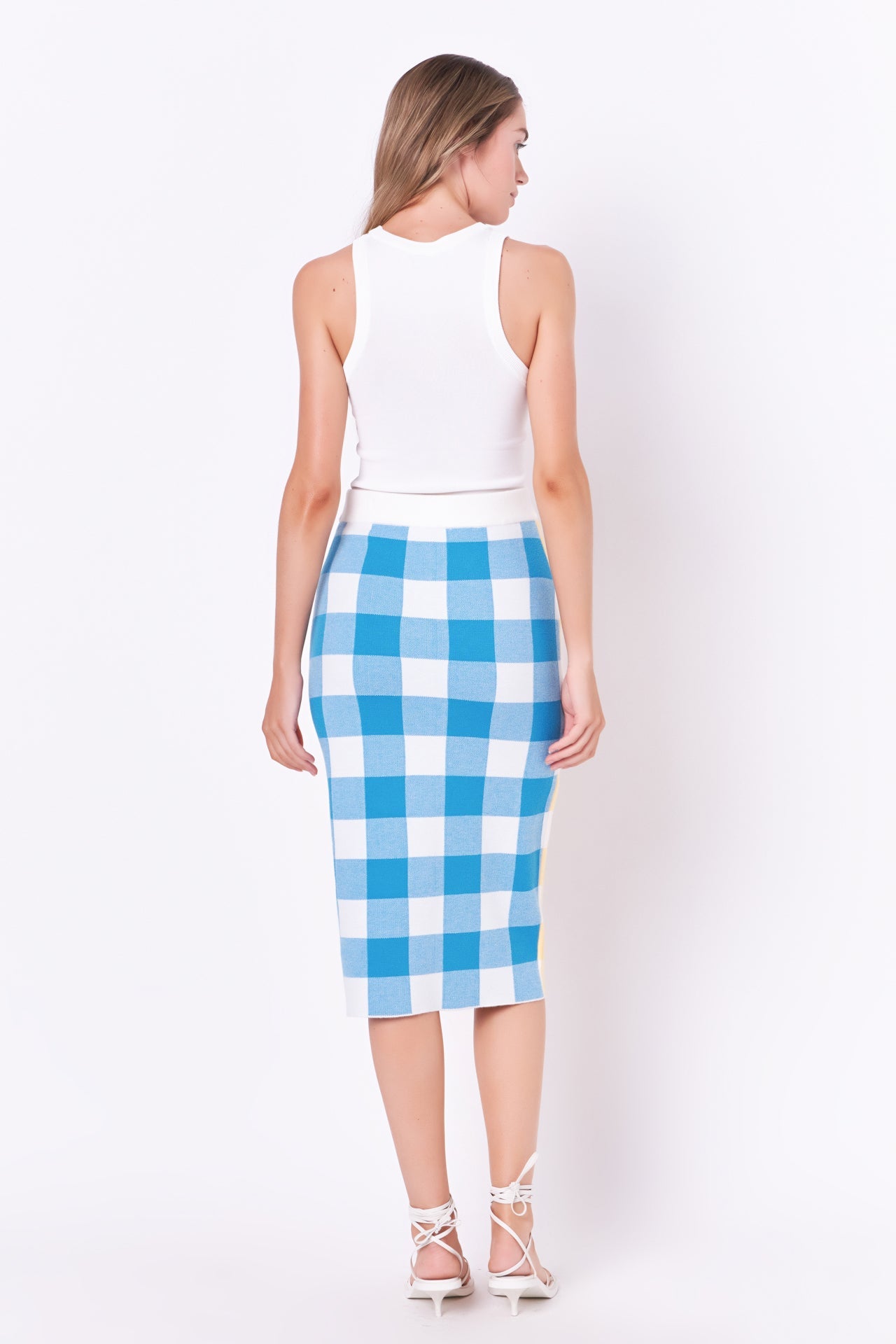 ENGLISH FACTORY - Multi Gingham Pencil Skirt - SKIRTS available at Objectrare