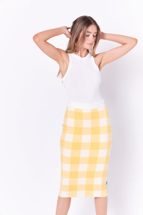 ENGLISH FACTORY - Multi Gingham Pencil Skirt - SKIRTS available at Objectrare