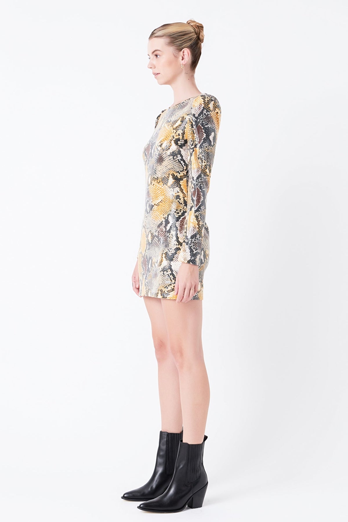 GREY LAB - Snakeskin Sequin Mini Dress - DRESSES available at Objectrare