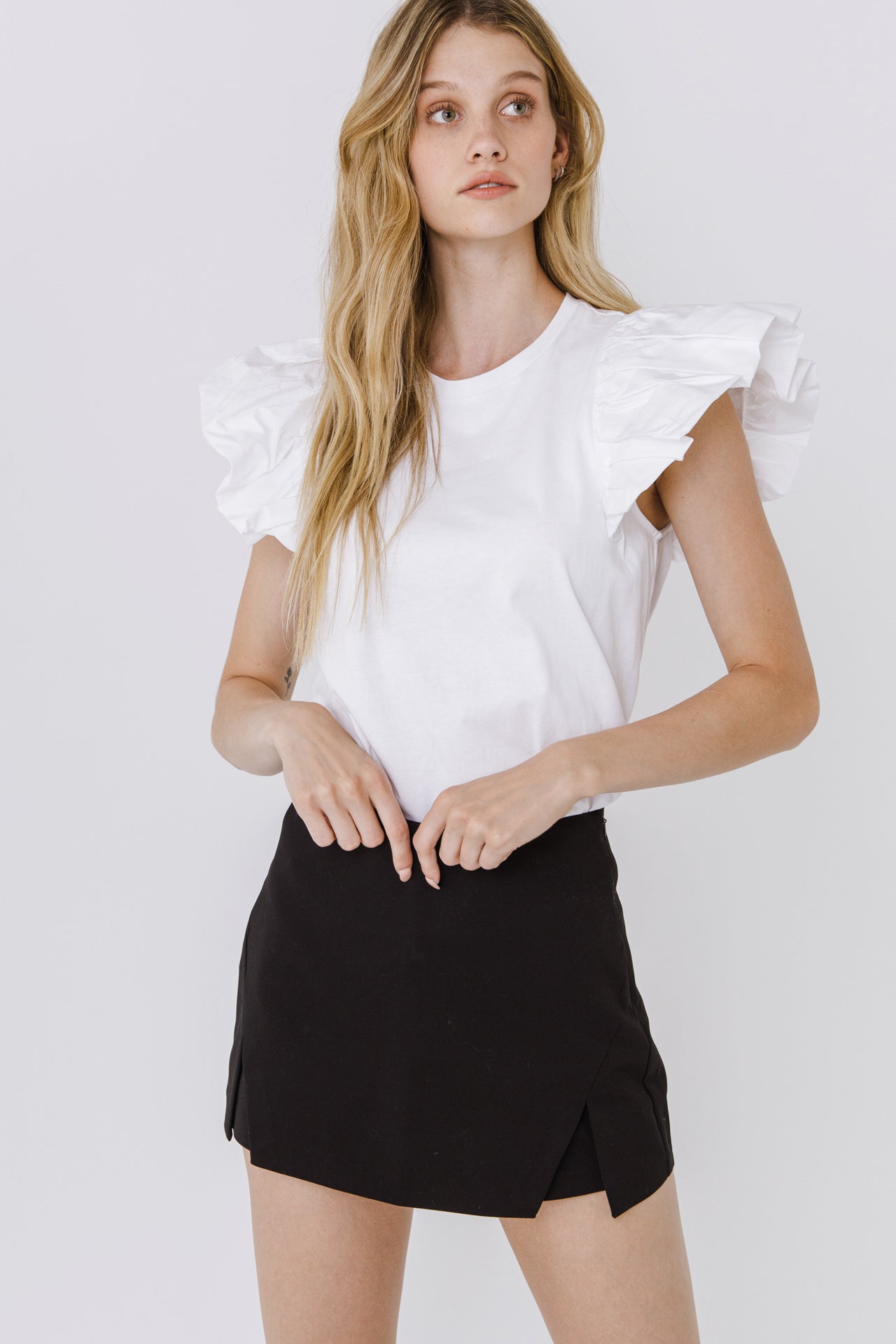 ENGLISH FACTORY - Short Balloon Sleeve Top - TOPS available at Objectrare