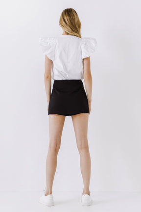 ENGLISH FACTORY - Short Balloon Sleeve Top - TOPS available at Objectrare