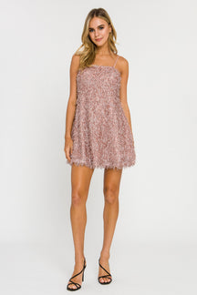 ENDLESS ROSE - Fringed Flare Mini Dress - DRESSES available at Objectrare