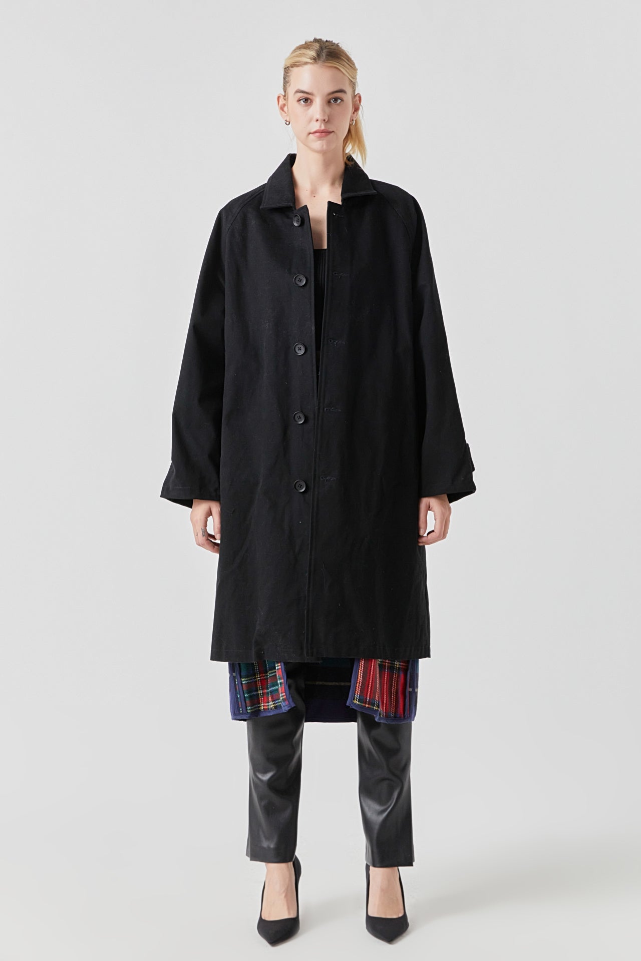 Grey Lab - Reversible Check Long Coat