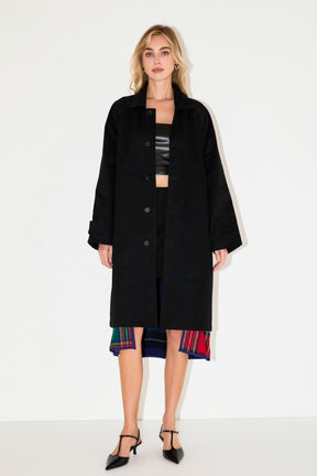 Reversible Check Long Coat