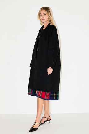 Reversible Check Long Coat