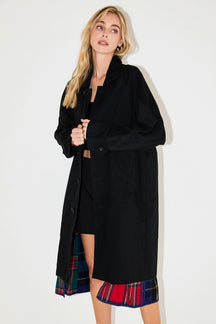 Reversible Check Long Coat