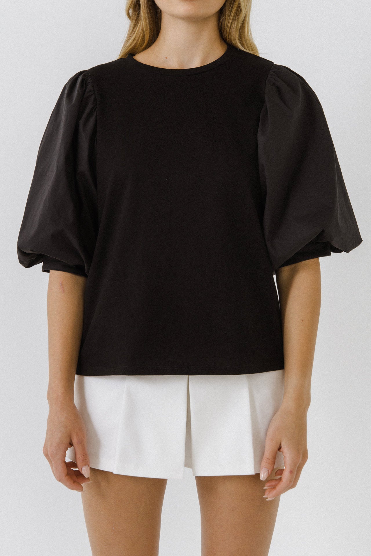 ENGLISH FACTORY - Poplin Sleeve Combo T-shirts - T-SHIRTS available at Objectrare