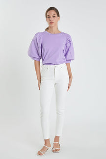 ENGLISH FACTORY - Poplin Sleeve Combo T-shirts - T-SHIRTS available at Objectrare