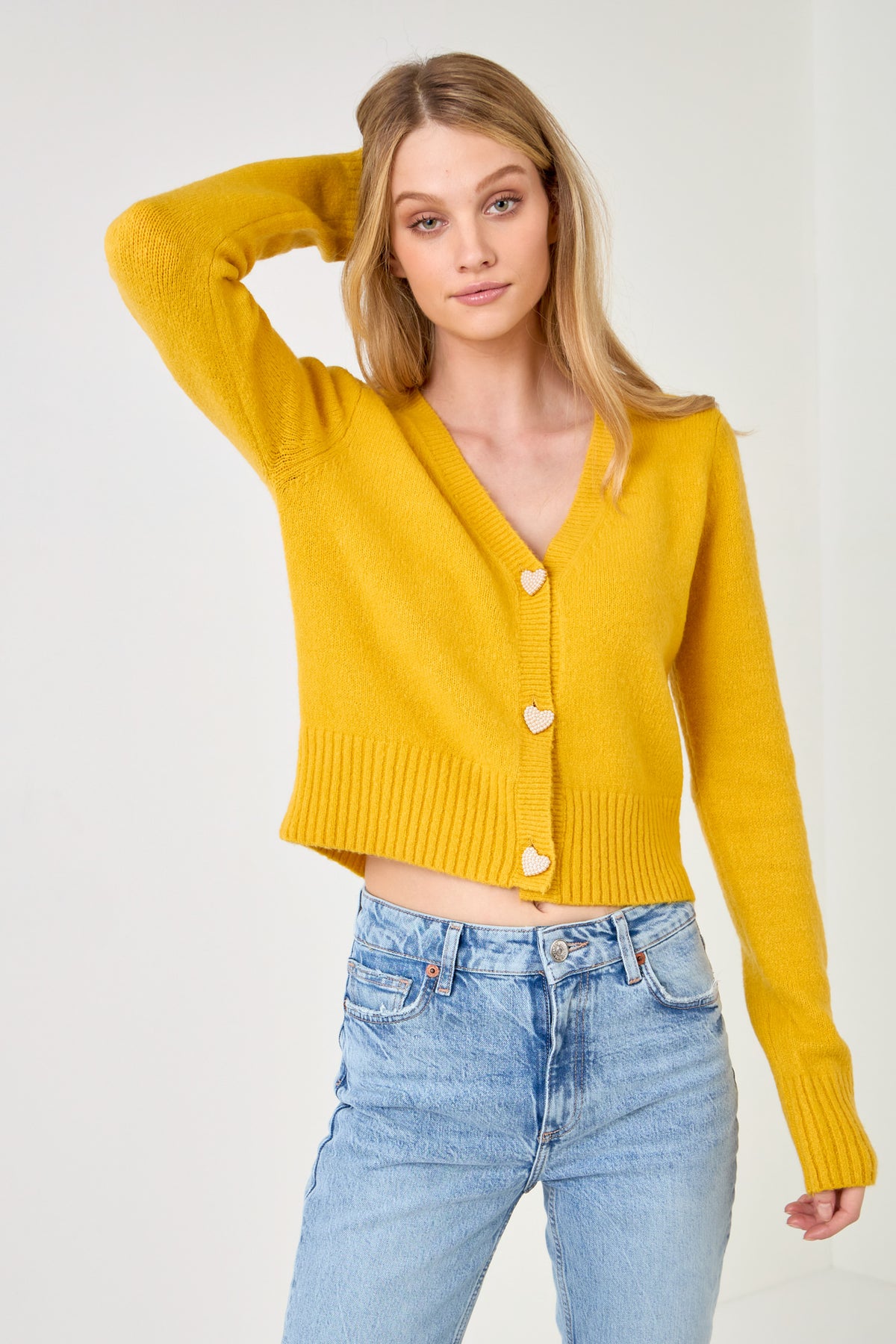 Heart Button Knit Cardigan