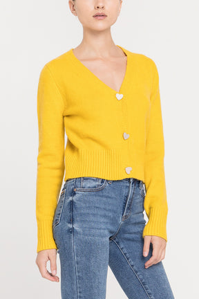 Heart Button Knit Cardigan
