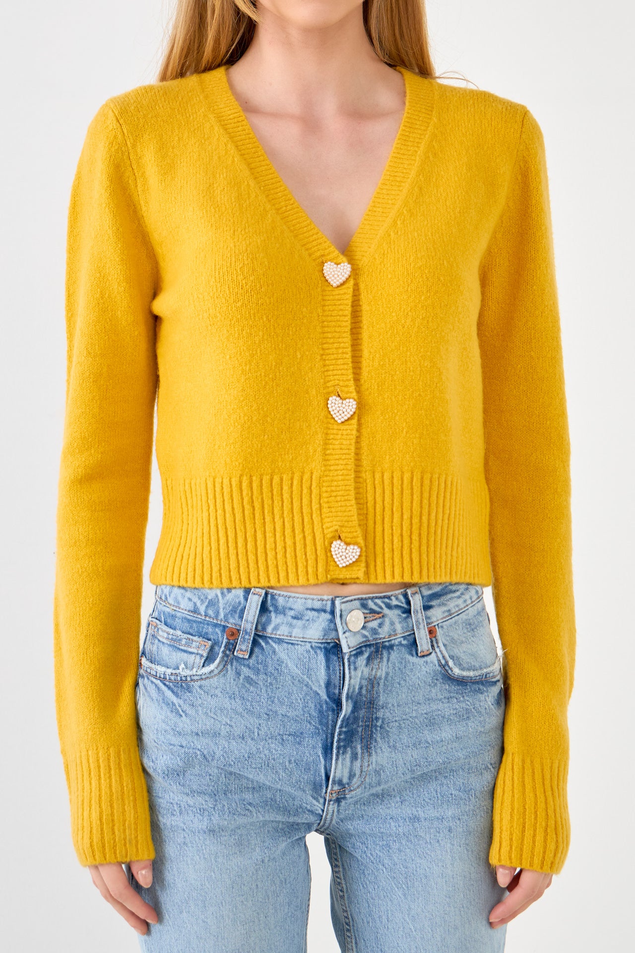 ENGLISH FACTORY - Heart Button Knit Cardigan - SWEATERS & KNITS available at Objectrare