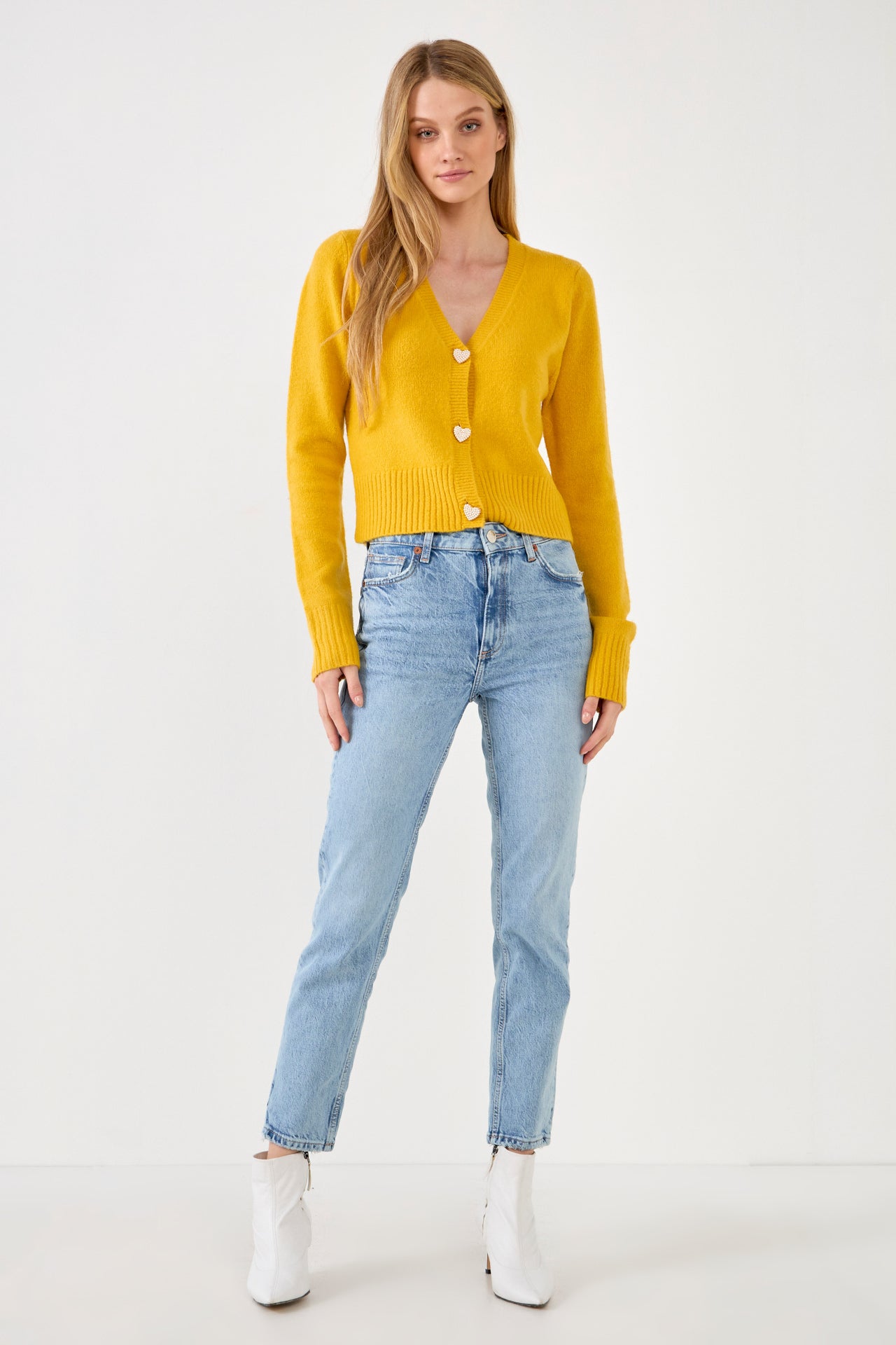 ENGLISH FACTORY - Heart Button Knit Cardigan - SWEATERS & KNITS available at Objectrare