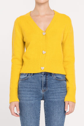 Heart Button Knit Cardigan