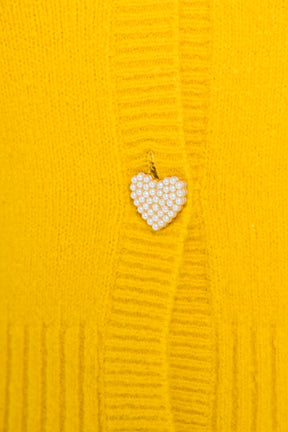 ENGLISH FACTORY - Heart Button Knit Cardigan - SWEATERS & KNITS available at Objectrare