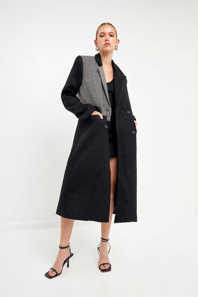 ENGLISH FACTORY - English Factory - Mixed Media Long Coat - COATS available at Objectrare