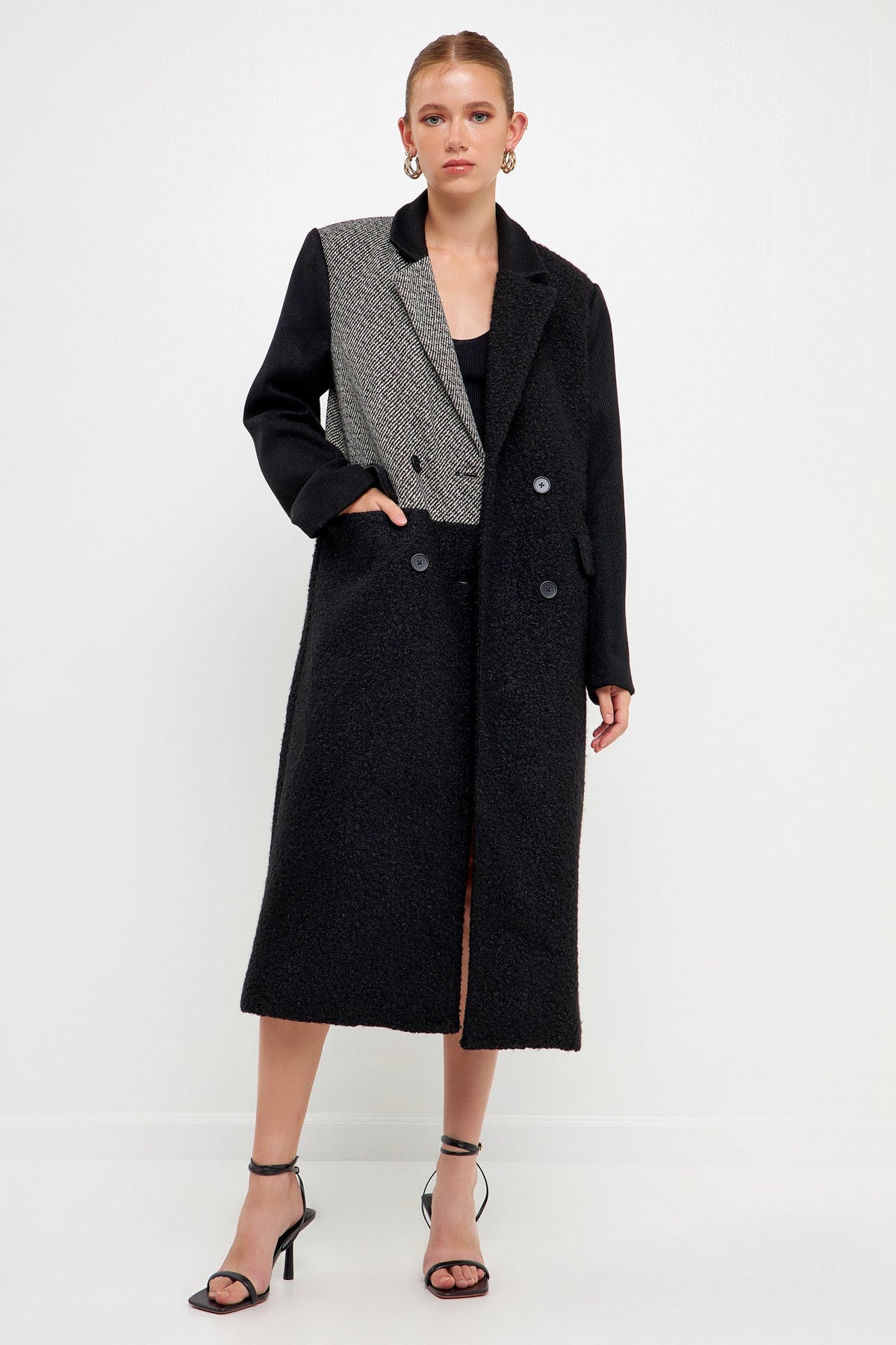 ENGLISH FACTORY - Mixed Media Long Coat - COATS available at Objectrare