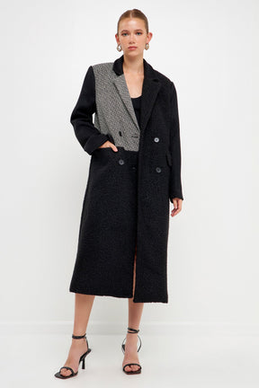ENGLISH FACTORY - Mixed Media Long Coat - COATS available at Objectrare