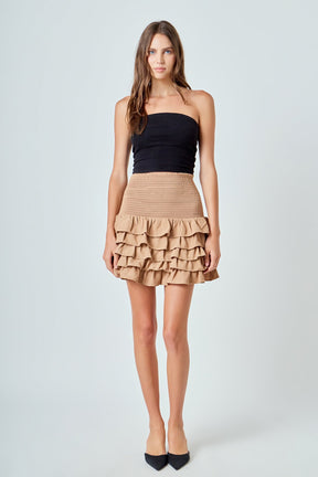ENDLESS ROSE - Tiered Ruffle Mini Skirt - SKIRTS available at Objectrare